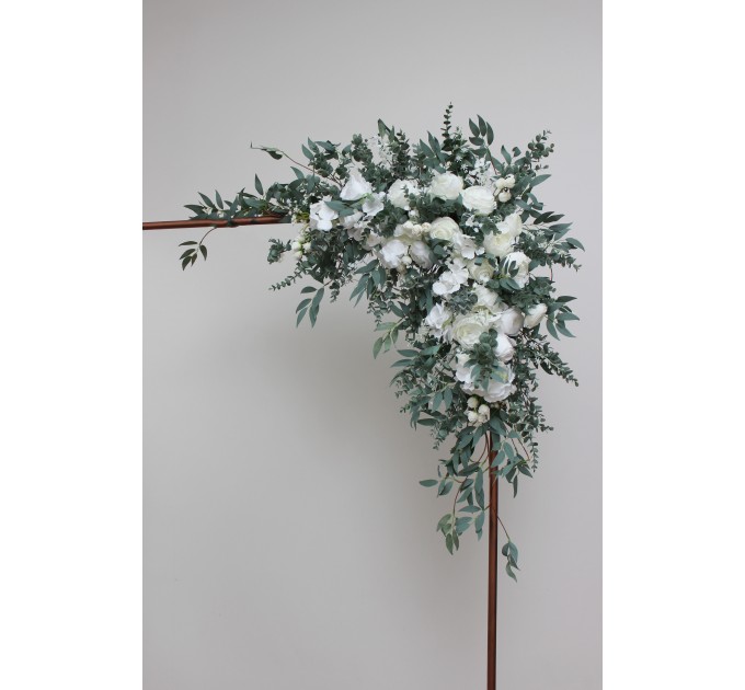 Flower Arch Arrangement in White | Faux Floral Archway for Wedding