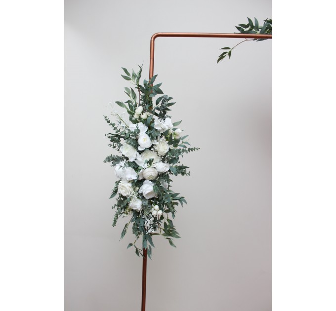 Flower Arch Arrangement in White | Faux Floral Archway for Wedding