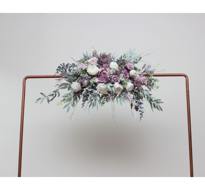 Flower Arch Arrangement in Lilac & White | Faux Floral Archway for Wedding