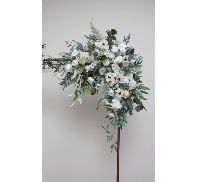 White Wedding Arch Arrangement | Faux Floral Archway for Wedding