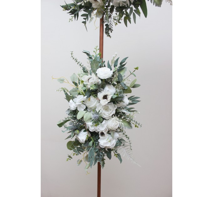 White Wedding Arch Arrangement | Faux Floral Archway for Wedding