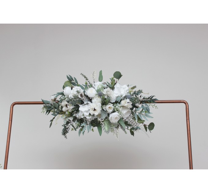 White Wedding Arch Arrangement | Faux Floral Archway for Wedding