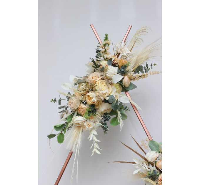 Flower Arch Arrangement in Cream, Ivory & Champagne | Faux Floral Archway for Wedding