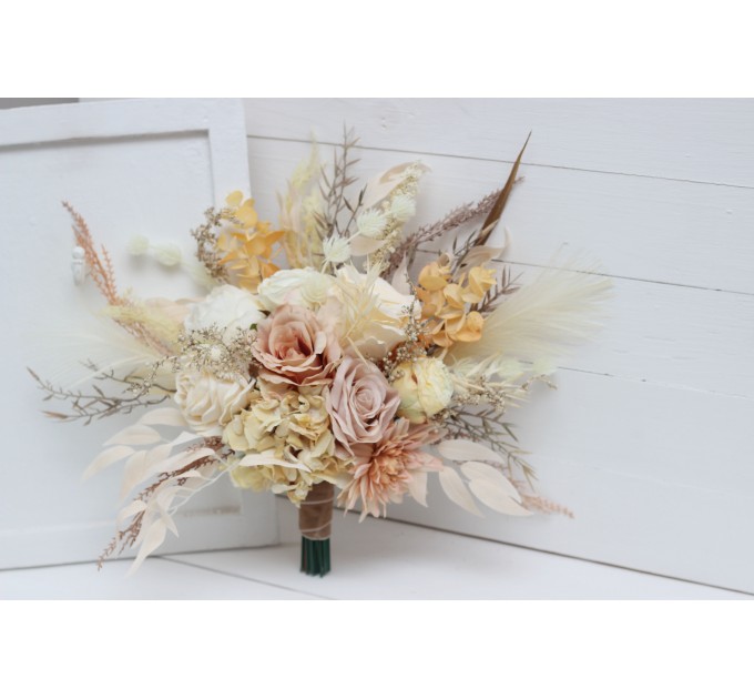 Wedding Bouquets in Ivory, Cream & Sand | Faux Bridal & Bridesmaid Bouquets