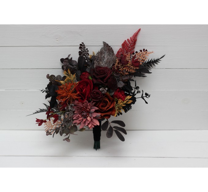 Black, Red, Rust, and Brown Wedding Bouquets – Moody & Halloween Bridal Designs