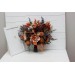 Wedding bouquets in burgundy burnt orange rust peach color theme. Bridal bouquet. Faux bouquet. Bridesmaid bouquet.Cascading bouquet. 0502