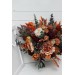 Wedding bouquets in burgundy burnt orange rust peach color theme. Bridal bouquet. Faux bouquet. Bridesmaid bouquet.Cascading bouquet. 0502