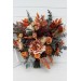 Wedding bouquets in burgundy burnt orange rust peach color theme. Bridal bouquet. Faux bouquet. Bridesmaid bouquet.Cascading bouquet. 0502