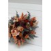Wedding bouquets in burgundy burnt orange rust peach color theme. Bridal bouquet. Faux bouquet. Bridesmaid bouquet.Cascading bouquet. 0502