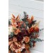 Wedding bouquets in burgundy burnt orange rust peach color theme. Bridal bouquet. Faux bouquet. Bridesmaid bouquet.Cascading bouquet. 0502