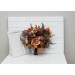 Wedding bouquets in burgundy burnt orange rust peach color theme. Bridal bouquet. Faux bouquet. Bridesmaid bouquet.Cascading bouquet. 0502