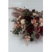 Bouquets in burgundy dusty rose peach color theme. Bridal bouquet. Faux bouquet. Bridesmaid bouquet. 0501