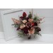 Bouquets in burgundy dusty rose peach color theme. Bridal bouquet. Faux bouquet. Bridesmaid bouquet. 0501