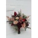 Bouquets in burgundy dusty rose peach color theme. Bridal bouquet. Faux bouquet. Bridesmaid bouquet. 0501