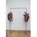 Burgundy Red & Dusty Rose Wedding Arch Flowers | Fall Wedding Pergola Arrangement