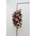 Burgundy Red & Dusty Rose Wedding Arch Flowers | Fall Wedding Pergola Arrangement