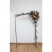 Burgundy rust ivory cinnamon arch arrangement. Flower arrangement for wedding arch. Archway flowers for fall wedding. Pergola flowers. Wedding arbor flowers. 0039