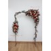 Burgundy rust ivory cinnamon arch arrangement. Flower arrangement for wedding arch. Archway flowers for fall wedding. Pergola flowers. Wedding arbor flowers. 0039