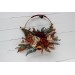 Flower hoop in burgundy burnt orange rust peach colors. Alternative bridesmaid bouquet. 0502