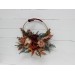 Flower hoop in burgundy burnt orange rust peach colors. Alternative bridesmaid bouquet. 0502