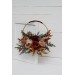 Flower hoop in burgundy burnt orange rust peach colors. Alternative bridesmaid bouquet. 0502