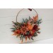 Flower hoop in  rust burgundy cinnamon orange colors. Alternative bridesmaid bouquet. 0033