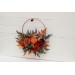 Flower hoop in  rust burgundy cinnamon orange colors. Alternative bridesmaid bouquet. 0033