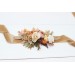 Orange ivory rust terracotta flower belt for fall wedding Floral sash Bridal belt Flower girl belt. 0029