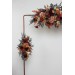 Flower arch arrangement in burgundy burnt orange rust peach colors. Arbor flowers. Floral archway. Faux flowers for wedding. 0502