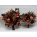 Wedding bouquets in rust burgundy cinnamon orange color theme. Bridal bouquet.Cascading bouquet. Faux bouquet. Bridesmaid bouquet 0033