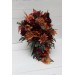 Wedding bouquets in rust burgundy cinnamon orange color theme. Bridal bouquet.Cascading bouquet. Faux bouquet. Bridesmaid bouquet 0033