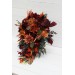 Wedding bouquets in rust burgundy cinnamon orange color theme. Bridal bouquet.Cascading bouquet. Faux bouquet. Bridesmaid bouquet 0033