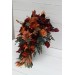 Wedding bouquets in rust burgundy cinnamon orange color theme. Bridal bouquet.Cascading bouquet. Faux bouquet. Bridesmaid bouquet 0033