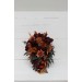 Wedding bouquets in rust burgundy cinnamon orange color theme. Bridal bouquet.Cascading bouquet. Faux bouquet. Bridesmaid bouquet 0033