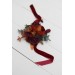 Wedding Boutonnieres & Wrist Corsage in Burgundy, Burnt Orange, Rust & Peach | Faux Flower Accessories