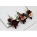 Wedding Boutonnieres & Wrist Corsage in Burgundy, Dusty Rose & Peach | Faux Flower Accessories