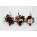 Wedding Boutonnieres & Wrist Corsage in Burgundy, Dusty Rose & Peach | Faux Flower Accessories