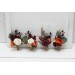 Wedding boutonnieres and wrist corsage in burgundy rust ivory cinnamon color theme. Flower accessories. 0039