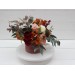 Burgundy rust ivory cinnamon centerpiece. Table decor. Flowers in box. 0039