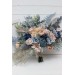 Beige Dahlia & Dusty Navy Blue Wedding Bouquets | Faux Bridal & Bridesmaid Bouquets