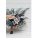 Beige Dahlia & Dusty Navy Blue Wedding Bouquets | Faux Bridal & Bridesmaid Bouquets