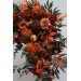  Flower arch arrangement in rust terracotta burnt orange colors.  Arbor flowers. Floral archway. Faux flowers for wedding arch. 0505