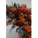  Flower arch arrangement in rust terracotta burnt orange colors.  Arbor flowers. Floral archway. Faux flowers for wedding arch. 0505