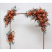  Flower arch arrangement in rust terracotta burnt orange colors.  Arbor flowers. Floral archway. Faux flowers for wedding arch. 0505
