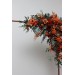  Flower arch arrangement in rust terracotta burnt orange colors.  Arbor flowers. Floral archway. Faux flowers for wedding arch. 0505