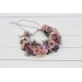 Mauve blush pink flower crown. Hair wreath. Flower girl crown. Wedding flowers. 0503