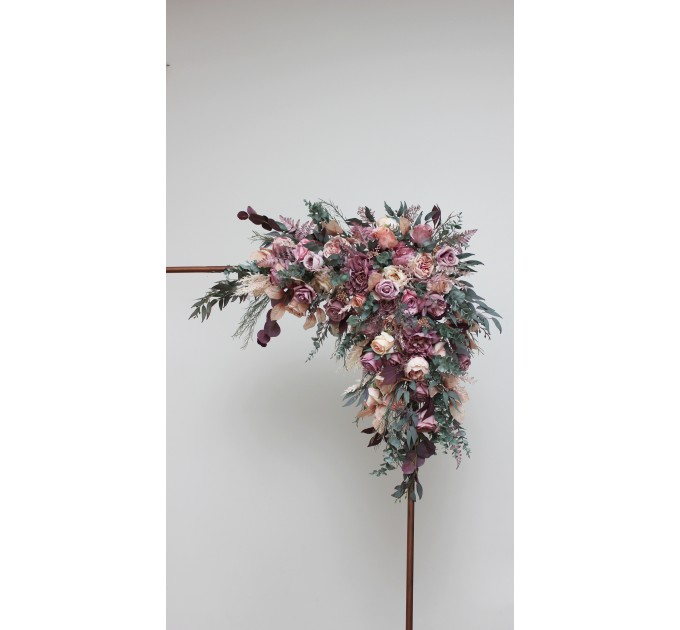Mauve & Blush Pink Flower Arch Arrangement | Faux Floral Archway for Wedding
