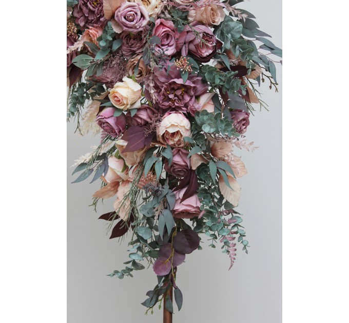 Mauve & Blush Pink Flower Arch Arrangement | Faux Floral Archway for Wedding