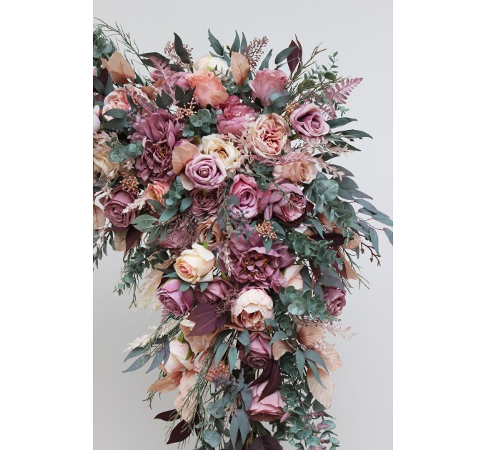 Mauve & Blush Pink Flower Arch Arrangement | Faux Floral Archway for Wedding