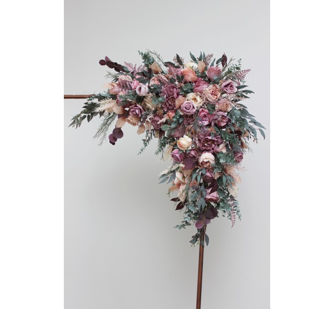 Mauve & Blush Pink Flower Arch Arrangement | Faux Floral Archway for Wedding